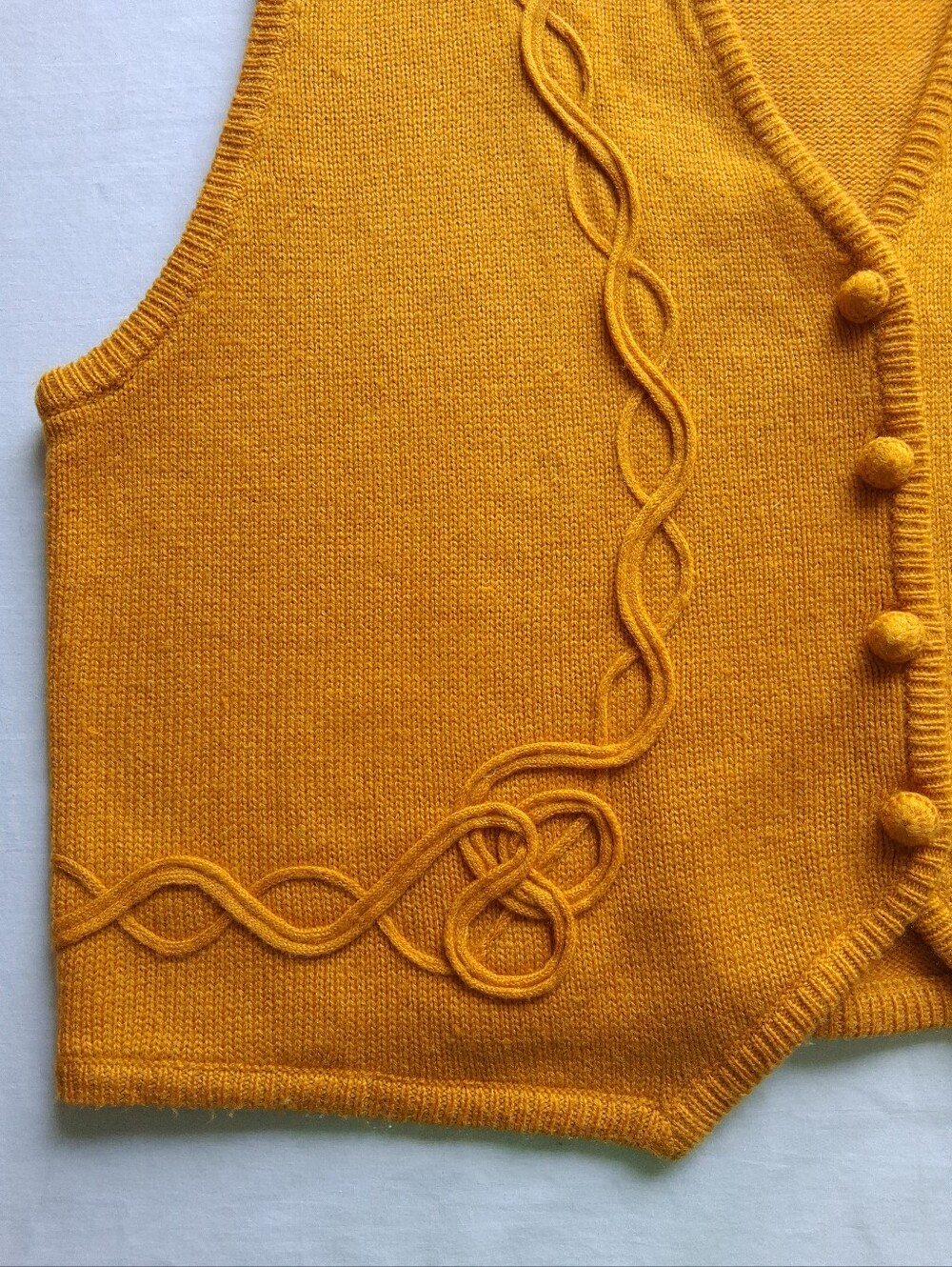 Vintage Sweater Vest Knit Yellow retro women’s size 12 - Picture 9 of 14